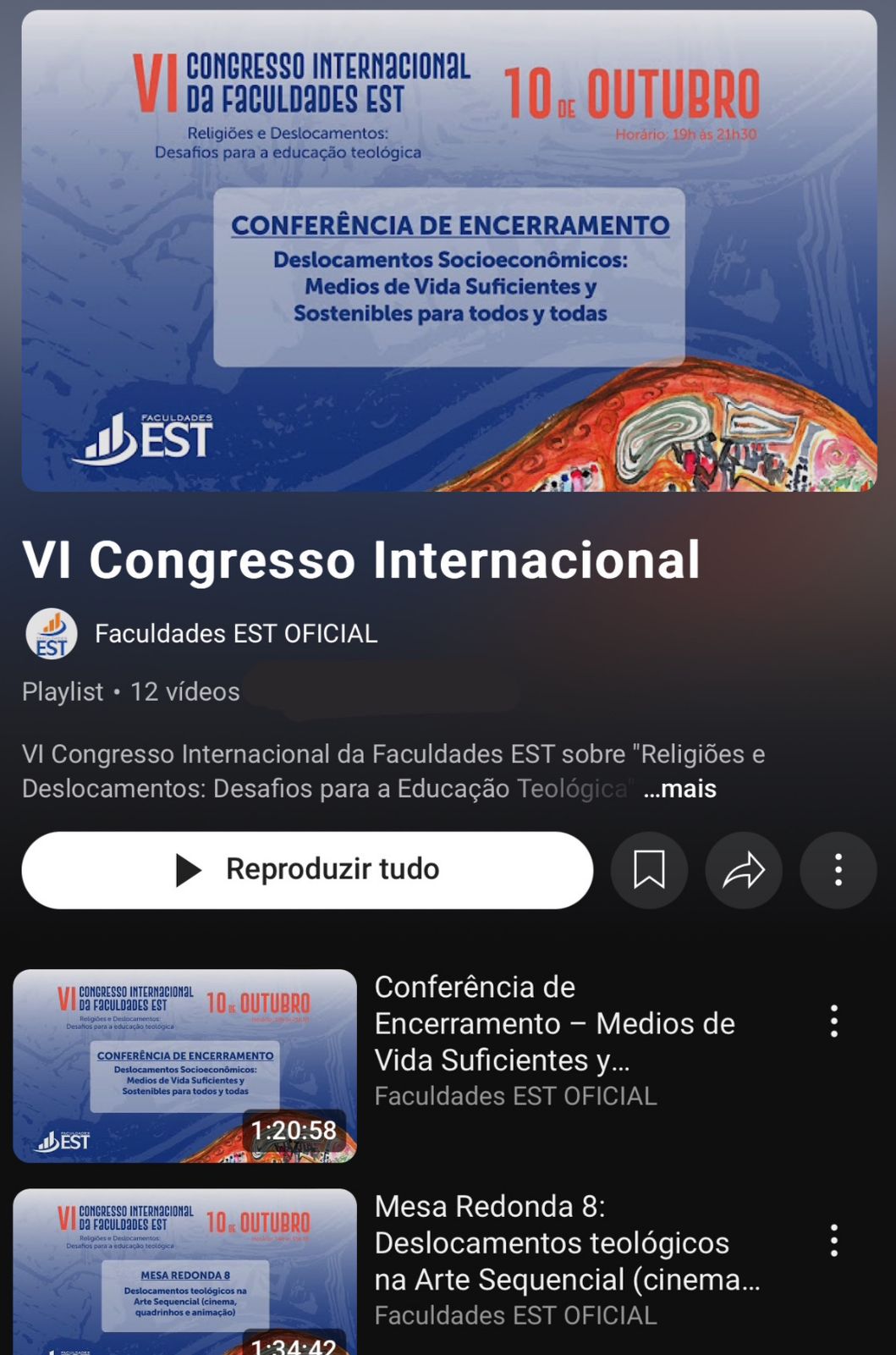 Leia mais sobre o artigo VI Congresso Internacional da Faculdades EST: confira as reflexões sobre Religião e Deslocamentos na nova playlist