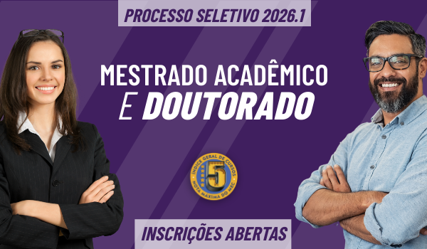 Banner divulgação do Processo Seletivo 2026.1 dos cursos de Mestrado e Doutorado