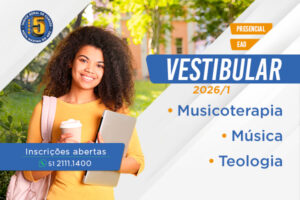A Faculdades EST abre, nesta quarta-feira, dia 1°, o período de inscrições para o Vestibular 2026/1, contemplando cursos de graduação presenciais e a distância (EaD). O processo seguirá aberto até 31 de janeiro de 2026, com inscrições realizadas exclusivamente pelo site oficial da instituição.