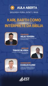 A Faculdades EST realizará uma aula aberta com o professor doutor Helio Teixeira, que abordará a abordagem inovadora de Karl Barth em relação à Bíblia, destacando sua distinção em relação ao método histórico-crítico da Teologia Liberal e às interpretações sociorreligiosas do início do século XX.