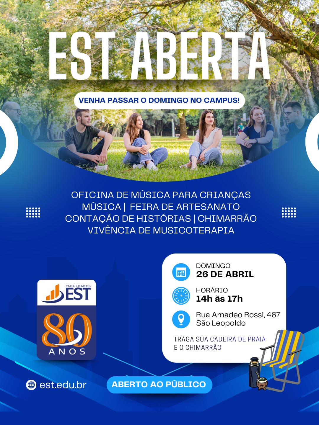 Leia mais sobre o artigo EST celebra 80 anos e convida comunidade para a primeira edição do “EST Aberta” no domingo