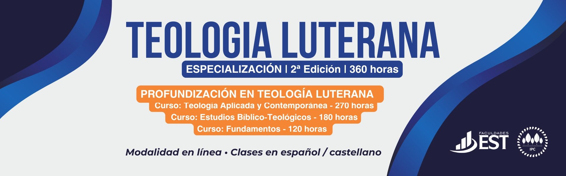 Banner cursos de Especialización e Profundización en Teología Luterana – 2ª edición