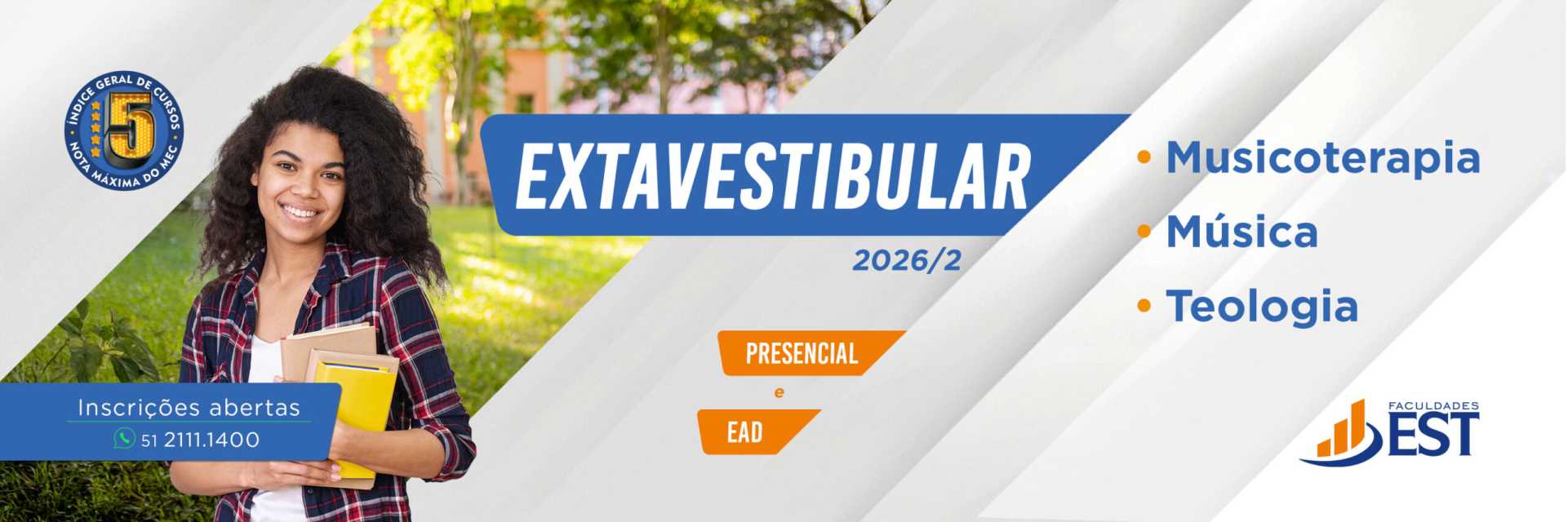 Banner divulgação processo seletivo Extravestibular 2026.2
